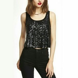 Express Sequin Crop Top